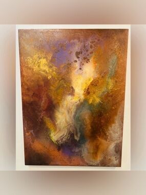 Original Fine Art RICHARD DANIEL Artist Vintage Abstract Painting 18 x 24 Canvas